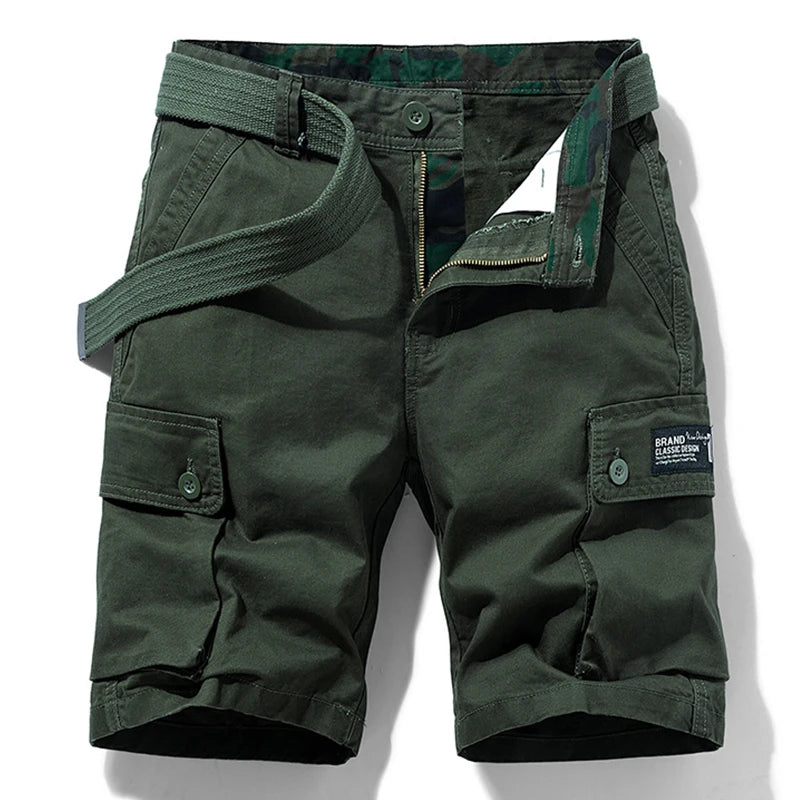 Men’s Cotton Cargo Shorts – Breezy Bermuda Jogger with Utility Pockets-HighTouch