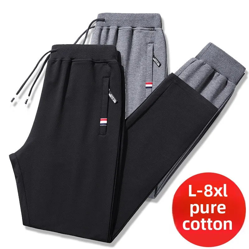 Plus Size Men’s Loose Fit Cotton Jogger Track Pants-HighTouch