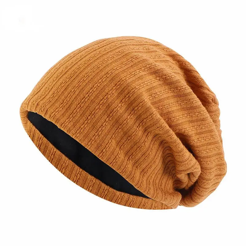 Double-Layer Wheat-Spike Knit Beanie-HighTouch