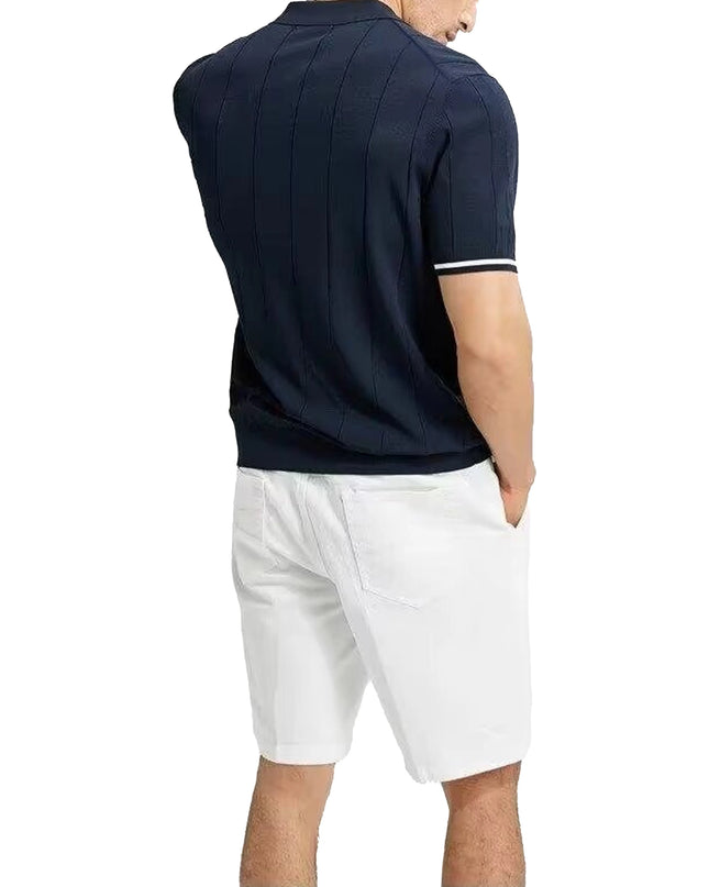 CHCH | Summer Ribbed Knit Polo Shirt for Men