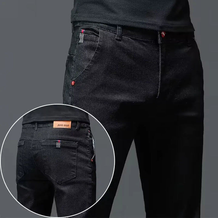 Men’s Slim Stretch Black & Dark Grey Jeans-HighTouch