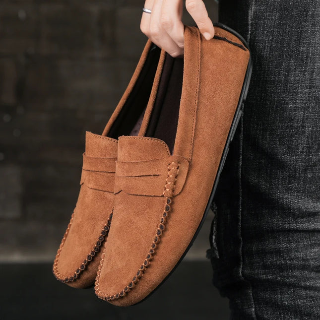 Luxury Suede Slip-On Loafers / Driving Shoes – Men’s Breathable Casual