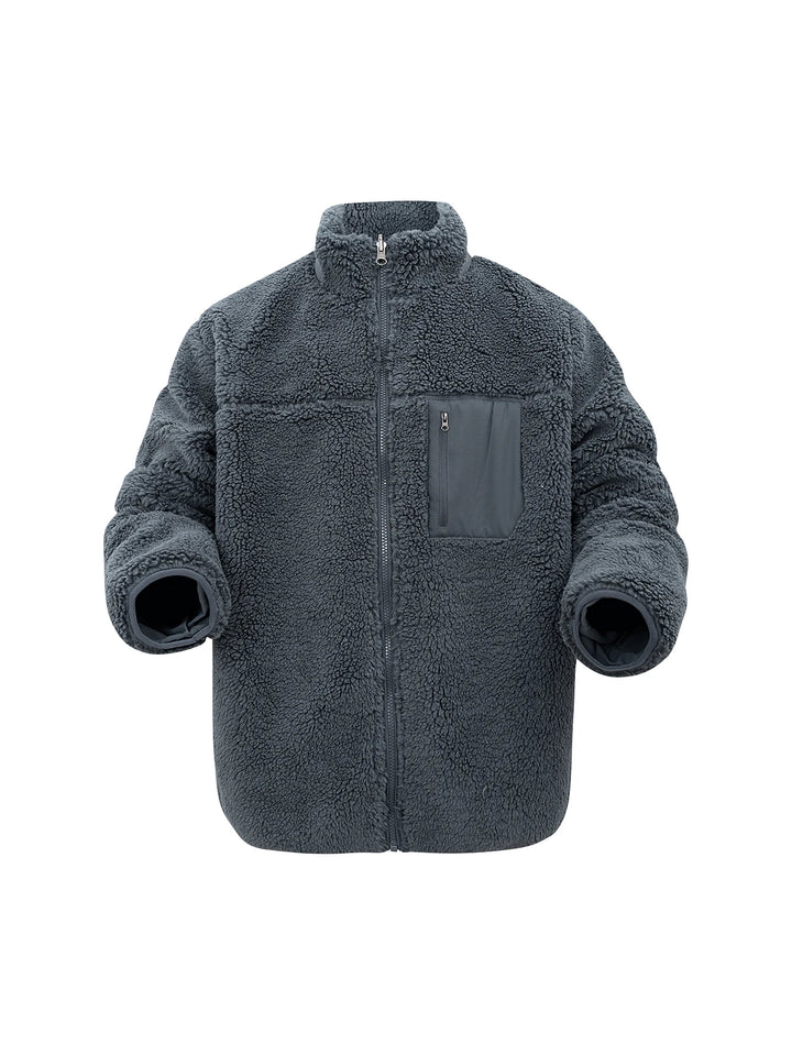 Oversized Sherpa Fleece Jacket Men-HighTouch