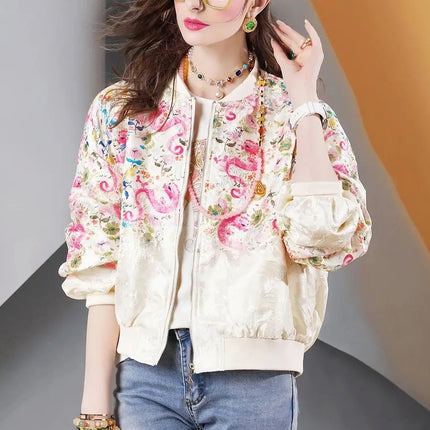 Women’s Chinese-Style Embroidered Spring Jacket