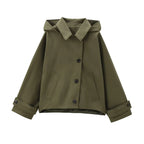 Men’s Hooded Lapel Single-Breasted Short Trench Coat-HighTouch