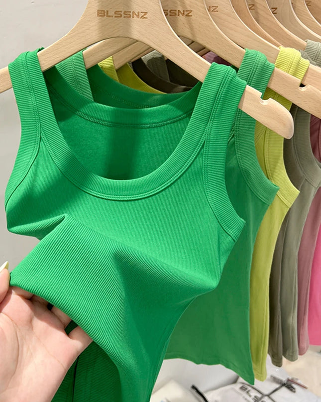 Ribbed Tank Top for Women – Stretch Fit Summer Camisole