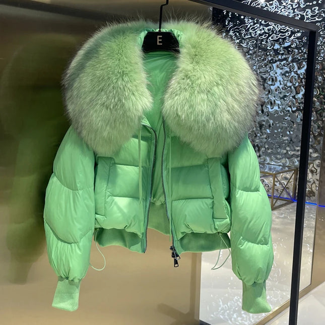 Short White Duck Down Parka Women