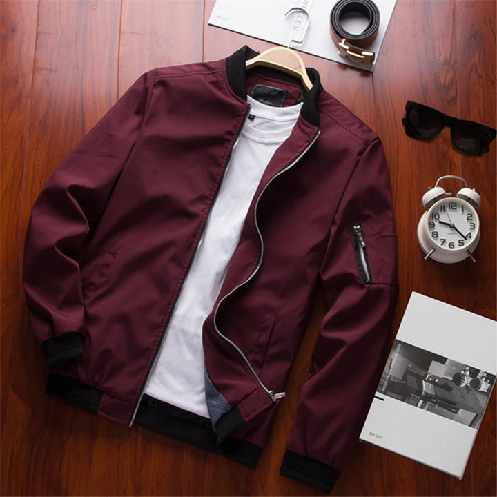 Lightweight Slim Fit Bomber Jacket for Men-HighTouch