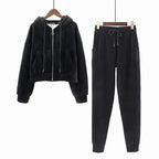 Women’s Fleece-Lined Zip-Up Lounge Set-HighTouch
