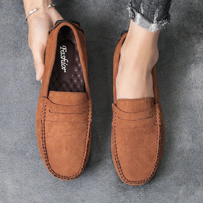 Luxury Suede Slip-On Loafers / Driving Shoes – Men’s Breathable Casual
