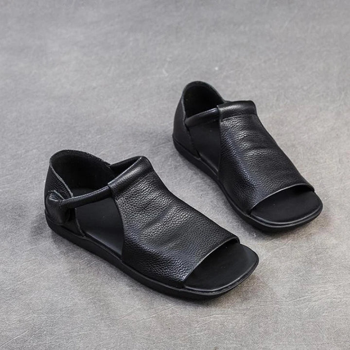 Women’s Retro Fish-Mouth Flat Sandals Casual Summer Slip-On Shoes-HighTouch