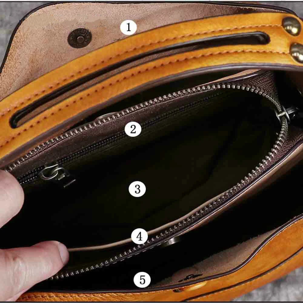 Top-Grain Leather Bucket Bag for Women ‒ Handmade Designer Office & Travel Purse-HighTouch