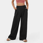 Women’s High-Waist Wide-Leg Tailored Trousers-HighTouch