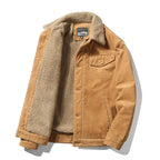 Plus Velvet Corduroy Parka Jacket Men-HighTouch