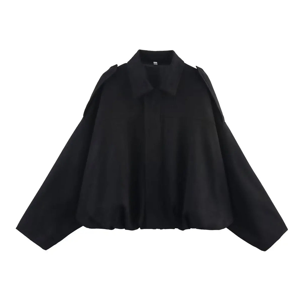 Women Oversized Suede Bomber Jacket Casual Zip Up-HighTouch