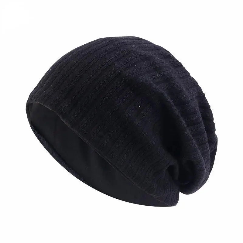 Double-Layer Wheat-Spike Knit Beanie-HighTouch