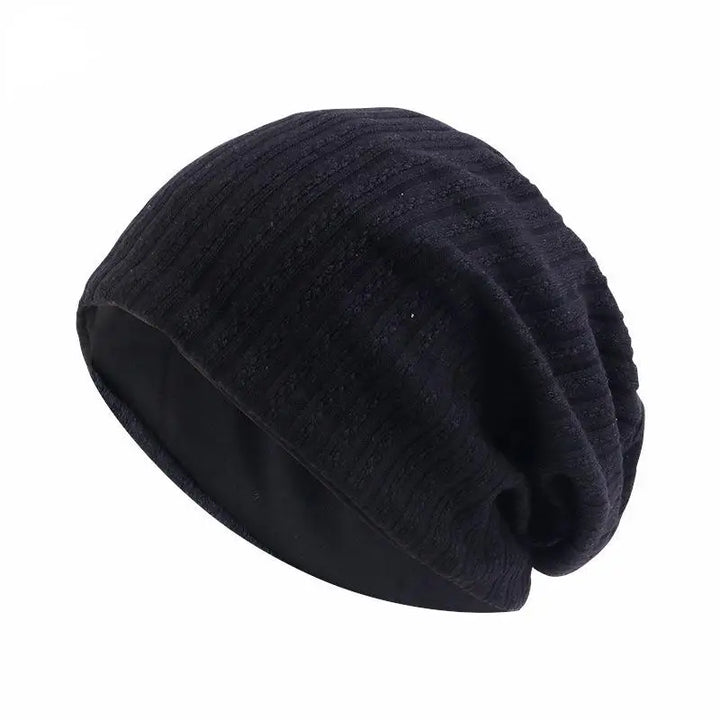 Double-Layer Wheat-Spike Knit Beanie-HighTouch