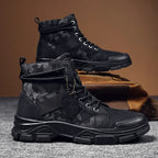 Men’s Camouflage Platform High-Top Boots-HighTouch