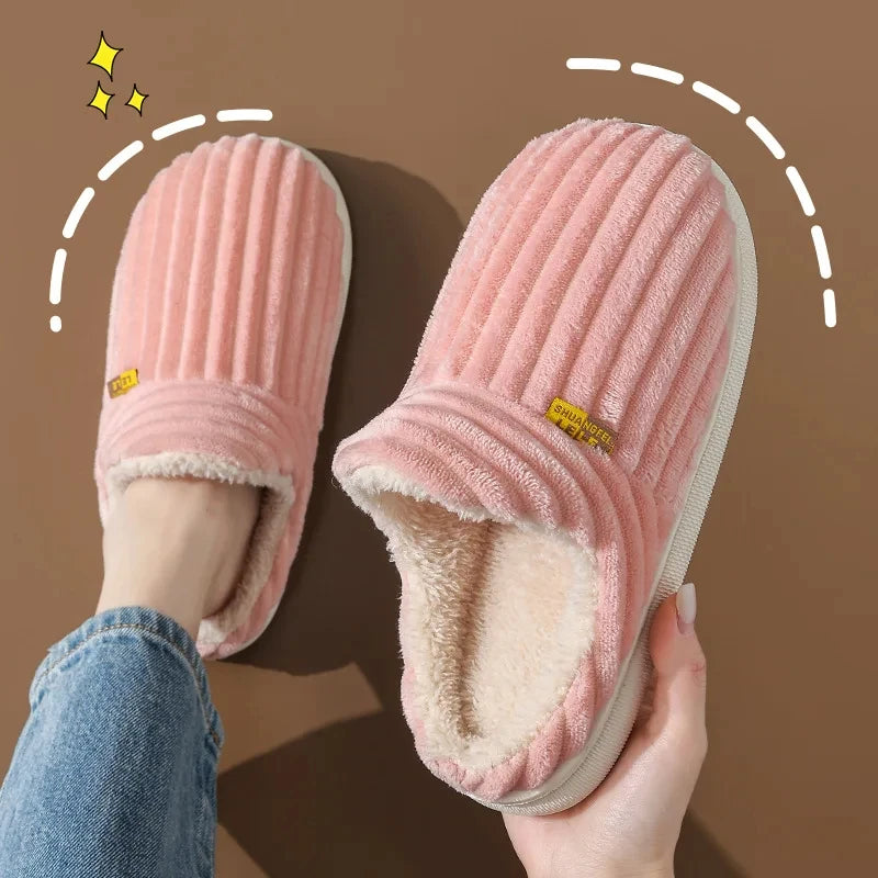 Unisex Plush Fur Slide Slippers – Warm Ankle Soft-Sole Indoor Fashion