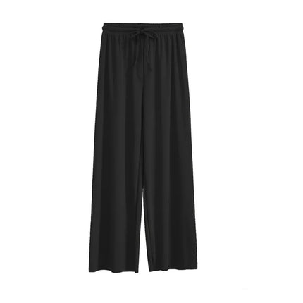 Summer Ice‑Silk Ankle‑Length Wide‑Leg Pants – Lightweight & Relaxed Fit