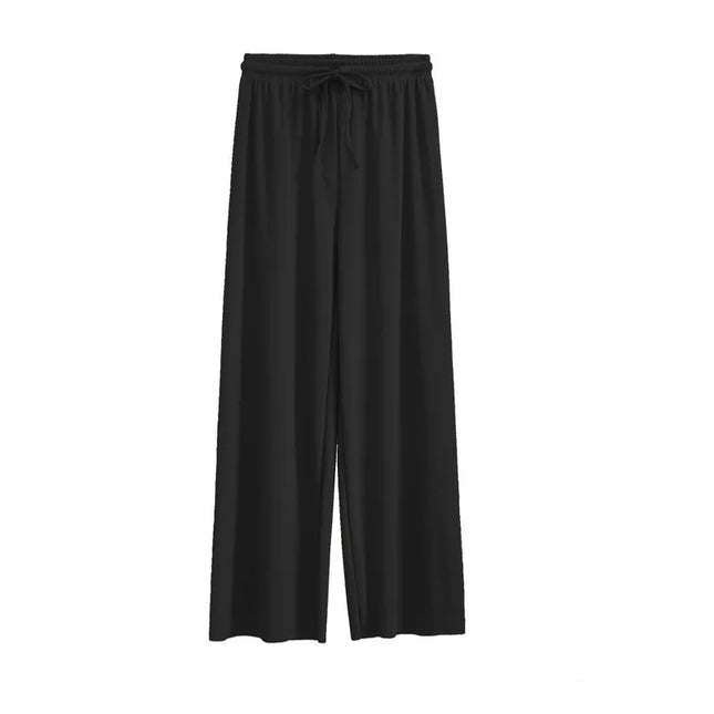 Summer Ice‑Silk Ankle‑Length Wide‑Leg Pants – Lightweight & Relaxed Fit