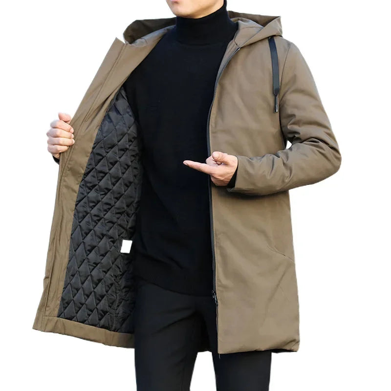 Men's Winter Trench Coat - Windbreaker Warm Casual Jacket for Men-HighTouch