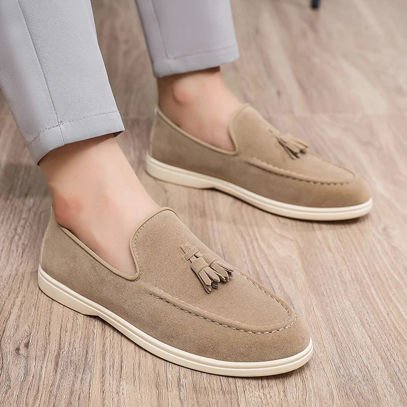 Luxury Suede & Leather Loafers – Men’s Slip-On Driving