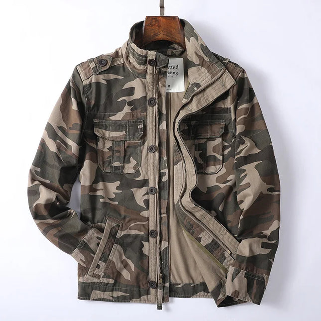 Denim Retro Cargo Jacket for Men