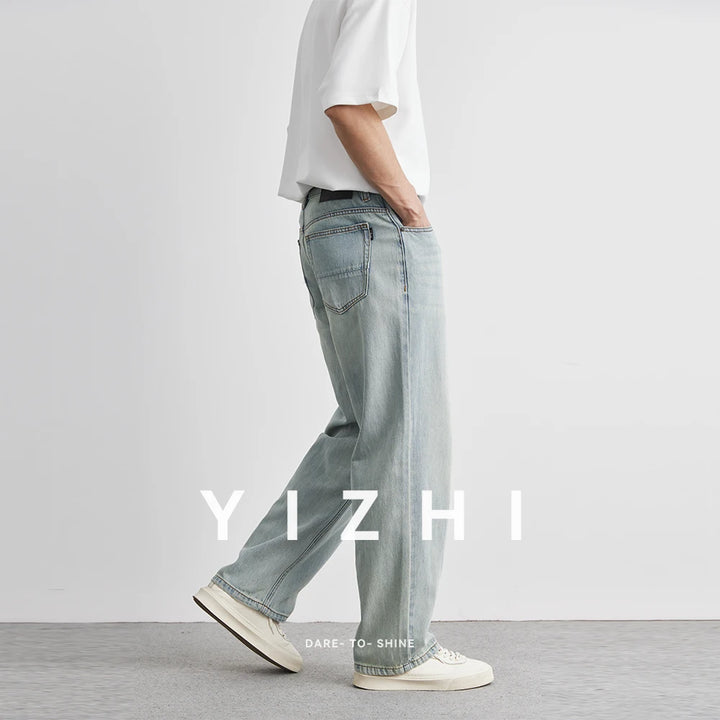Loose Retro Lyocell Straight-Leg Jeans-HighTouch