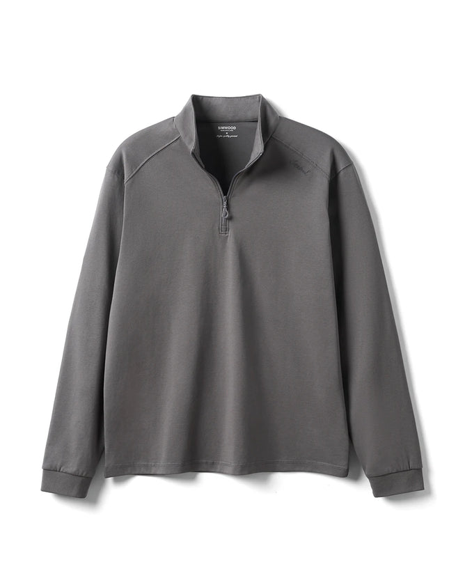 SIMWOOD | Sorona Half-Zip Long Sleeve Tee – Regular Fit T-Shirts, 230gsm