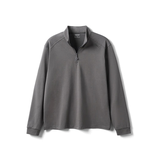 Half-Zip Long Sleeve Tee – Regular Fit T-Shirts, 230gsm-HighTouch