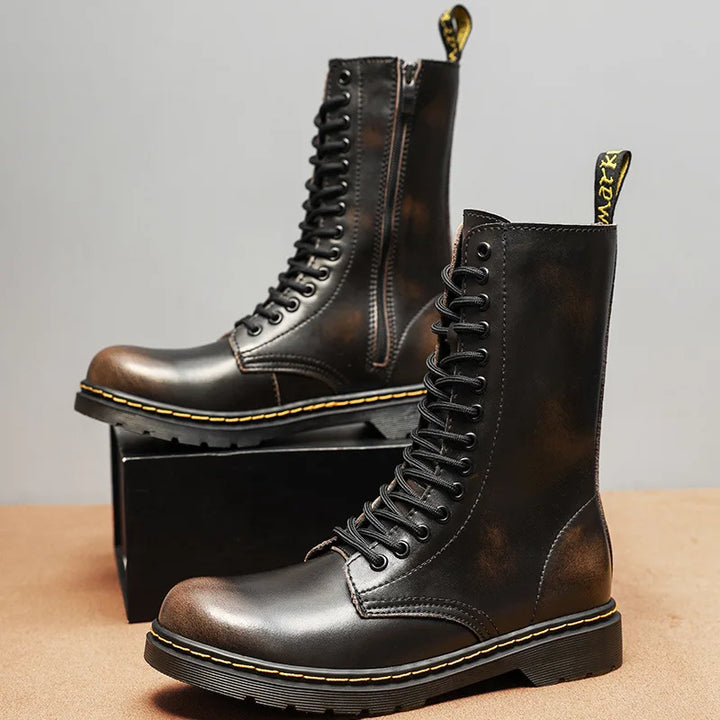 Plush-Lined Tall Leather Winter Boots UK-HighTouch