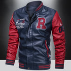 Premium Men’s Color‑Block PU Motorcycle / Pilot Jacket-HighTouch
