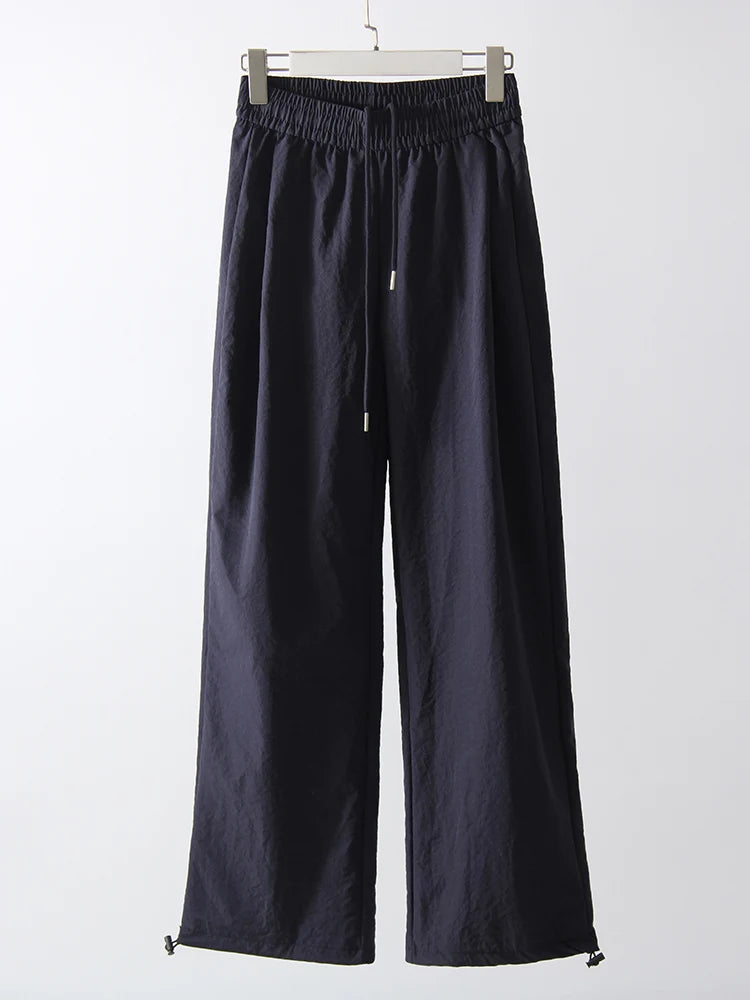 Stay Fresh & Stylish – High-Waist White Wide-Leg Sweatpants-HighTouch