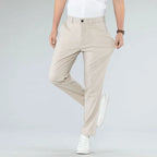 Ultra-Thin Breathable Cotton-Linen Straight Trousers-HighTouch