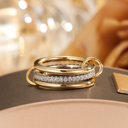 Two-Tone Hypoallergenic Copper Stackable Ring Set