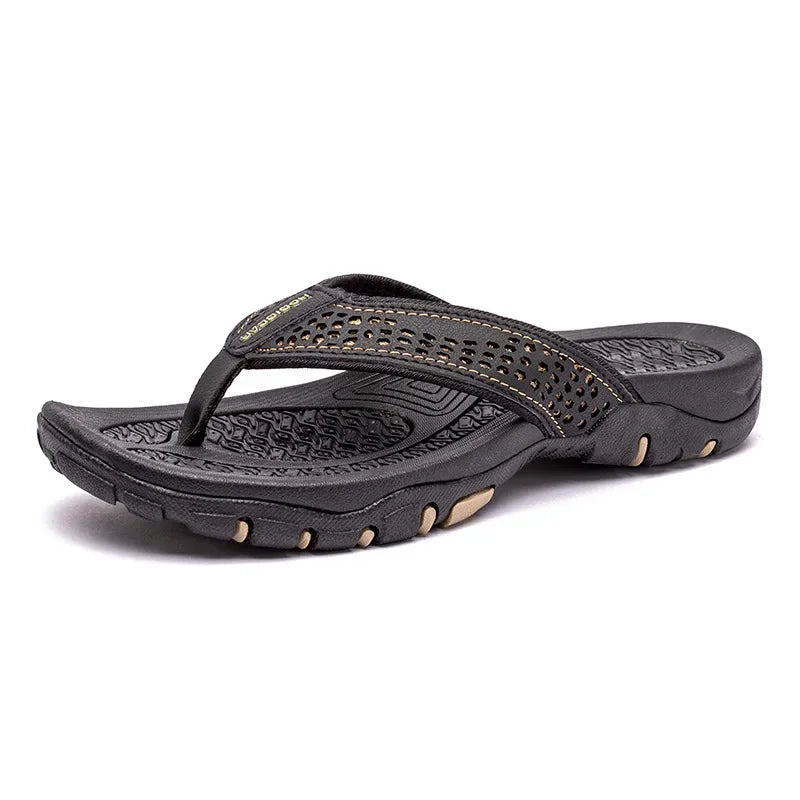 Men’s Non-Slip Rubber Flip Flops – Lightweight & Quick-Dry Comfort-HighTouch
