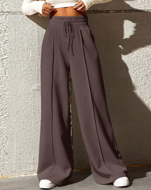 High‑Waisted Drawstring Wide‑Leg Sweatpants – Casual, Comfy & Chic