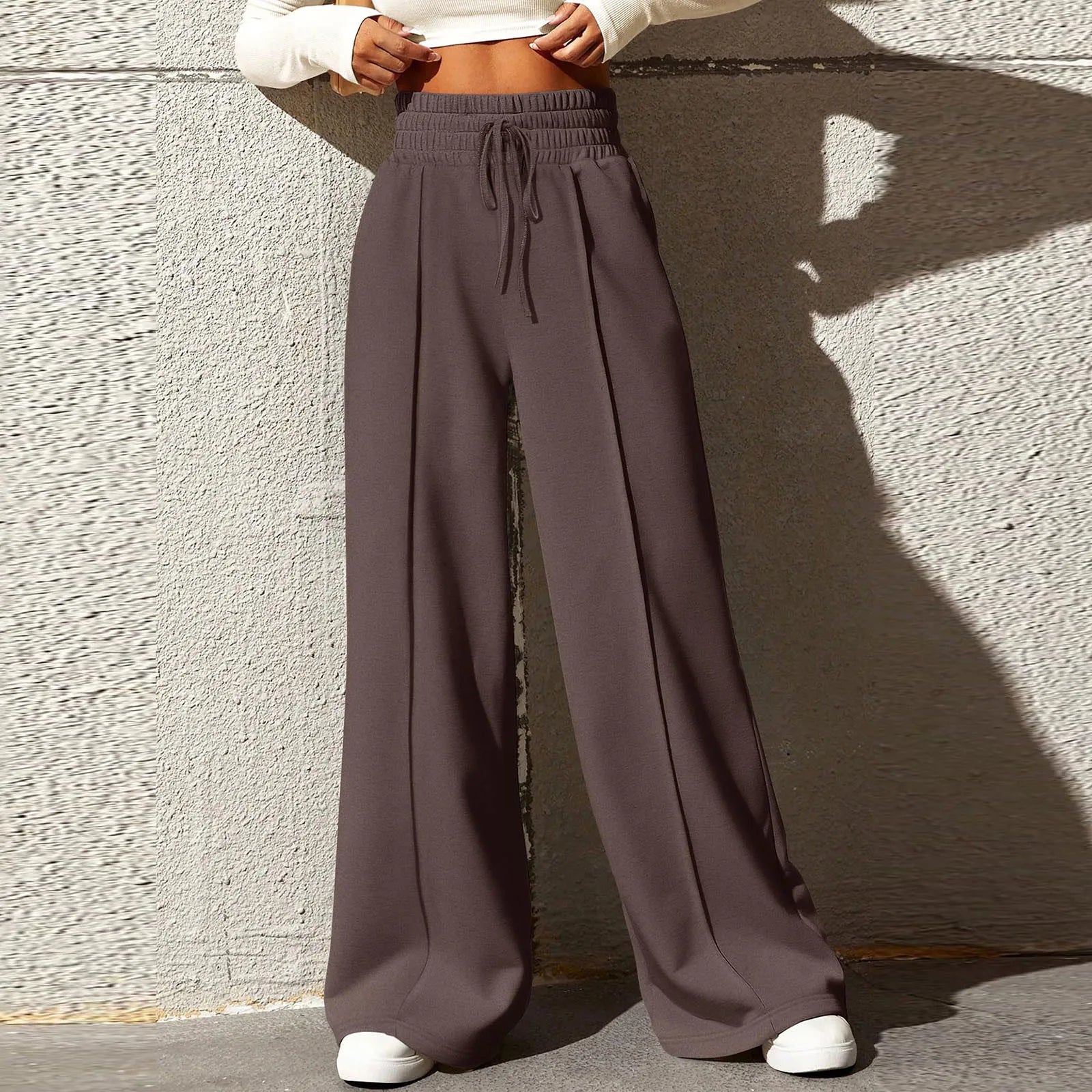 High‑Waisted Drawstring Wide‑Leg Sweatpants – Casual, Comfy & Chic