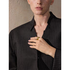 Textured Thick Stainless Steel Ring – 18K PVD Gold Plated-HighTouch