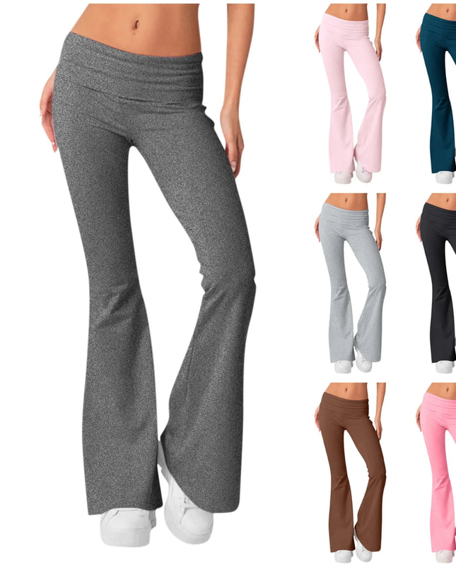High-Waist Korean-Style Flared Yoga Pants – Autumn Fit & Everyday Com