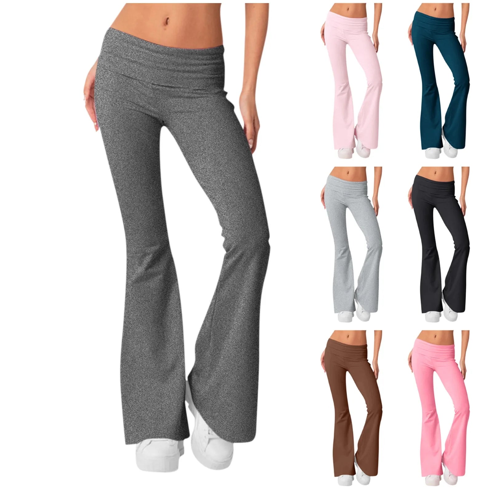 High-Waist Korean-Style Flared Yoga Pants – Autumn Fit & Everyday Com