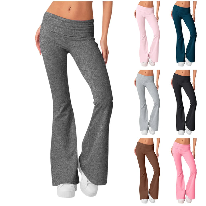 High-Waist Korean-Style Flared Yoga Pants – Autumn Fit & Everyday Com-HighTouch