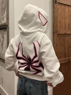 Y2K Spider Graphic Zip-Up Hoodie Unisex-HighTouch