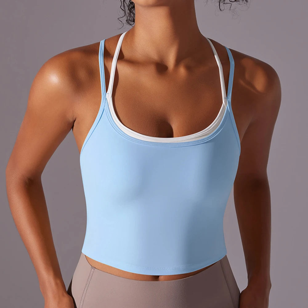 Backless Push-Up Yoga Top – Seamless Padded Workout Top Dames Push Up sport-HighTouch