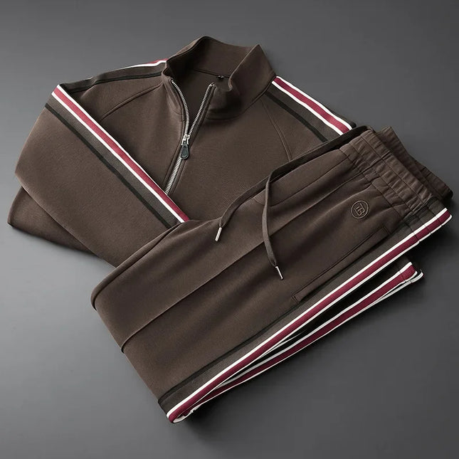 Men’s Luxury Stand Collar Tracksuit Set