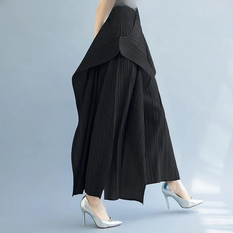 Tri-Crepe Pleated Slimming Mermaid Pants for Women Elegant & Trendy