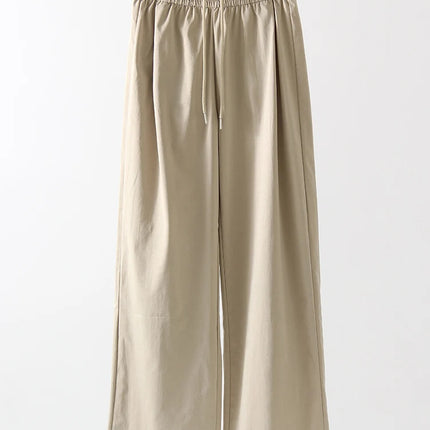 Stay Fresh & Stylish – High-Waist White Wide-Leg Sweatpants