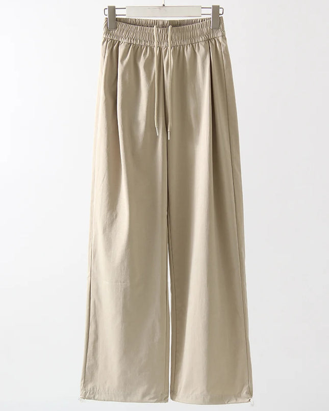 Stay Fresh & Stylish – High-Waist White Wide-Leg Sweatpants