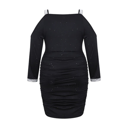 Plus‑Size Black Elegant Bodycon Dress – Formal & Party Ready